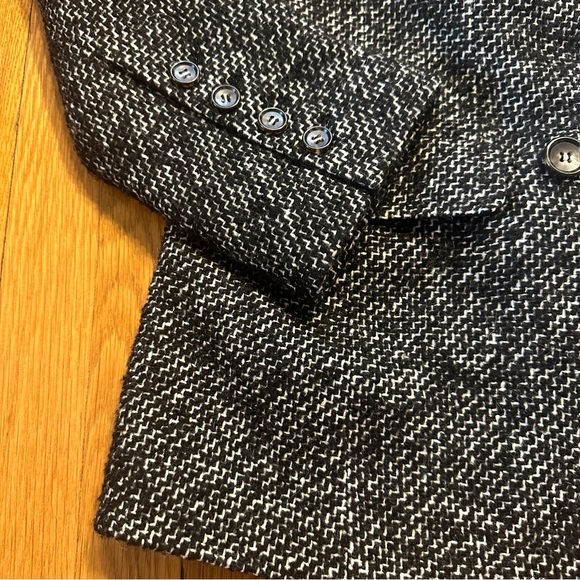 Talbots black and white tweed double breasted jacket blazer - Picture 6 of 9